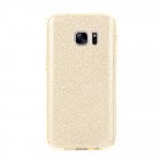 Wholesale Galaxy S7 Edge Shiny Armor Hybrid Case (Champagne Gold)